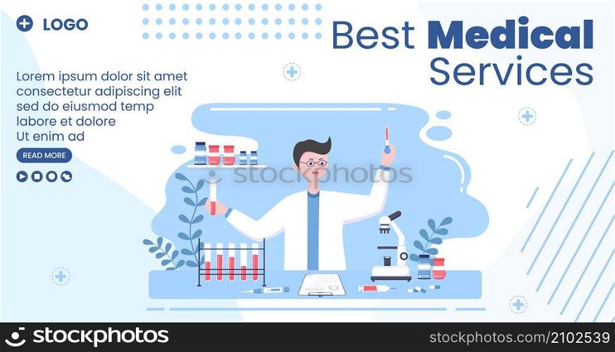 Medical Check up Post Template Health care Flat Design Illustration Editable of Square Background for Social Media, Greeting Card or Web