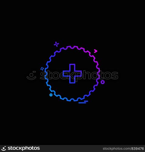 medical cicle plus hospltal sign icon vector design