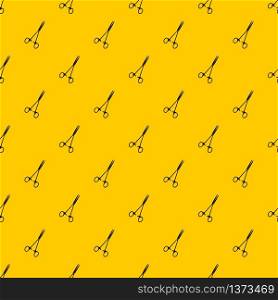 Medical clamp scissors pattern seamless vector repeat geometric yellow for any design. Medical clamp scissors pattern vector