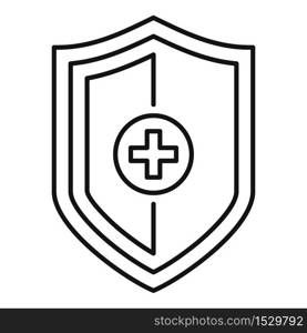Medical clinic protection icon. Outline medical clinic protection vector icon for web design isolated on white background. Medical clinic protection icon, outline style