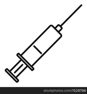 Medical clinic syringe icon. Outline medical clinic syringe vector icon for web design isolated on white background. Medical clinic syringe icon, outline style
