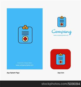 Medical clipboard Company Logo App Icon and Splash Page Design. Creative Business App Design Elements