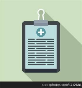 Medical clipboard icon. Flat illustration of medical clipboard vector icon for web design. Medical clipboard icon, flat style