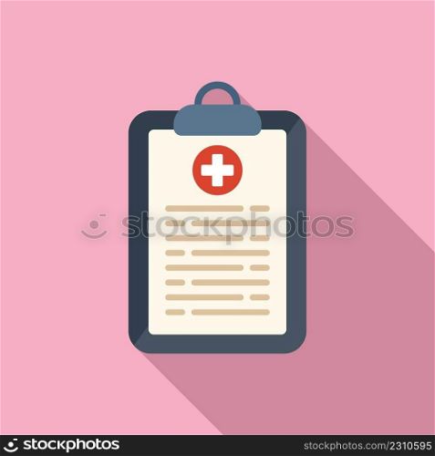 Medical clipboard icon flat vector. Healthy diet. Active life. Medical clipboard icon flat vector. Healthy diet