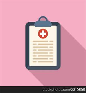 Medical clipboard icon flat vector. Healthy diet. Active life. Medical clipboard icon flat vector. Healthy diet