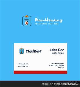 Medical clipboard logo Design with business card template. Elegant corporate identity. - Vector