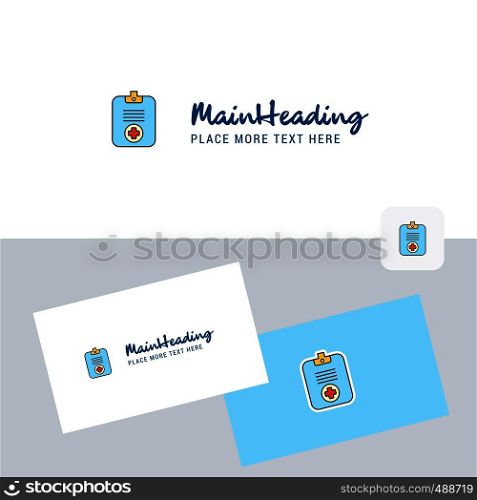 Medical clipboard vector logotype with business card template. Elegant corporate identity. - Vector