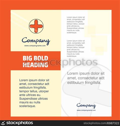 Medical Company Brochure Title Page Design. Company profile, annual report, presentations, leaflet Vector Background
