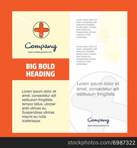 Medical Company Brochure Title Page Design. Company profile, annual report, presentations, leaflet Vector Background