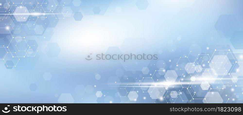 Medical concept design of abstract blue hexagon background vector illustration