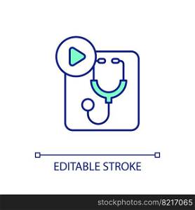 Medical consultation online RGB color icon. Virtual doctor. Clinic software. Healthcare digital service. Isolated vector illustration. Simple filled line drawing. Editable stroke. Arial font used

. Medical consultation online RGB color icon