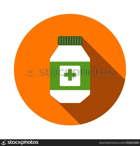 Medical container icon in flat style on a white background. Medical container icon, flat style