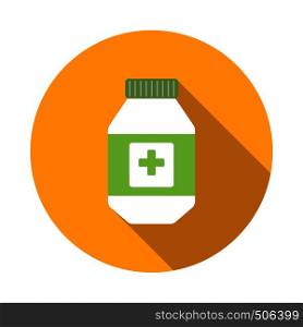 Medical container icon in flat style on a white background. Medical container icon, flat style