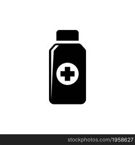 Medical Container, Pill Jar, Medicine Bottle. Flat Vector Icon illustration. Simple black symbol on white background. Medical Container, Jar, Bottle sign design template for web and mobile UI element. Medical Container, Pill Jar, Medicine Bottle. Flat Vector Icon illustration. Simple black symbol on white background. Medical Container, Jar, Bottle sign design template for web and mobile UI element.