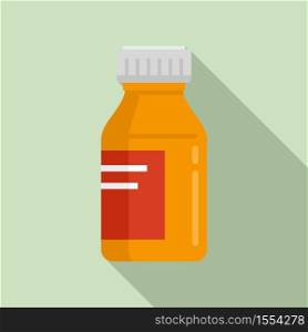 Medical cough syrup icon. Flat illustration of medical cough syrup vector icon for web design. Medical cough syrup icon, flat style