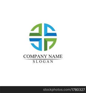 Medical Cross and Health Pharmacy Logo Design Template
