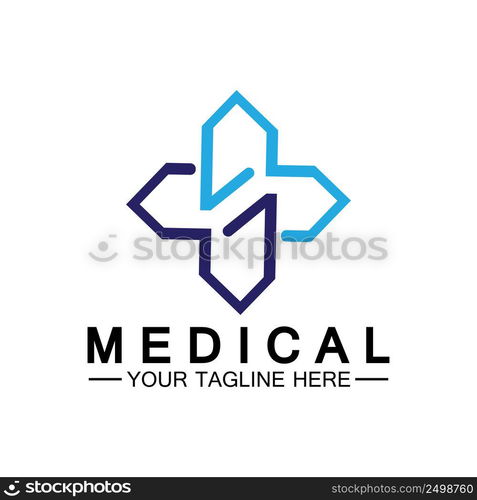 Medical Cross and Health Pharmacy Logo Vector Template