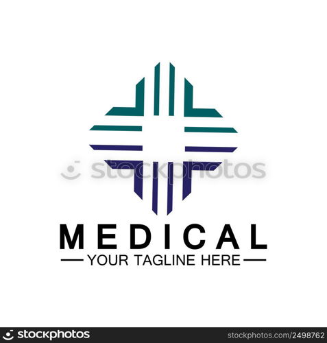 Medical Cross and Health Pharmacy Logo Vector Template