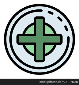 Medical cross icon. Outline medical cross vector icon color flat isolated. Medical cross icon color outline vector