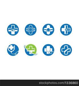Medical cross icon set illustration design