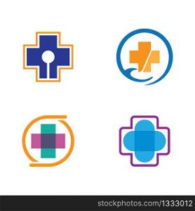Medical cross logo vector icon illustration design