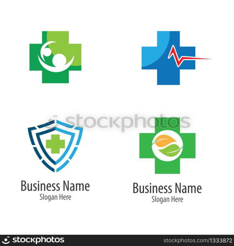 Medical cross logo vector icon illustration design