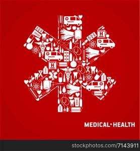 Medical cross. Set icon medical.. Medical set. Cross illustration design template icons.