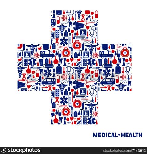 Medical cross. Set icon medical.. Medical set. Cross illustration design template icons.