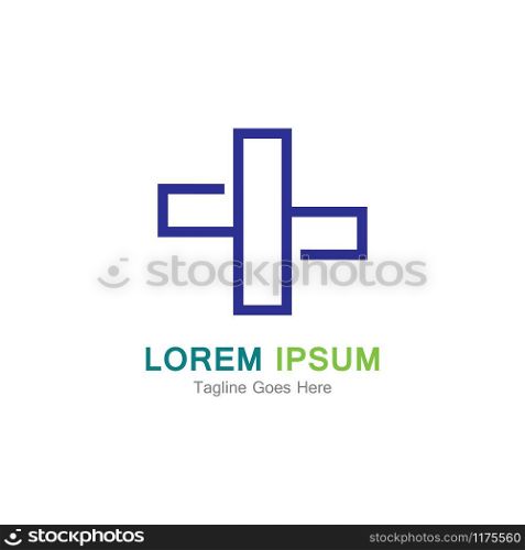 Medical cross vector icon illustration design template