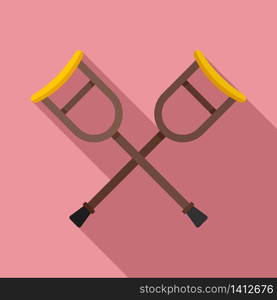 Medical crutches icon. Flat illustration of medical crutches vector icon for web design. Medical crutches icon, flat style