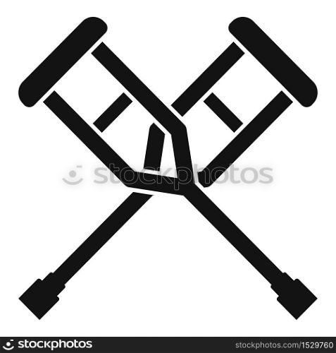 Medical crutches icon. Simple illustration of medical crutches vector icon for web design isolated on white background. Medical crutches icon, simple style