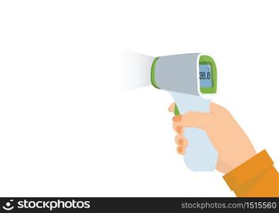 Medical Digital Infrared Thermometer isolated on white background.