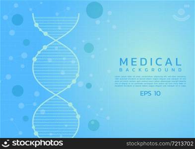Medical dna design clean background care concept biology style with space for your text. vector illustration