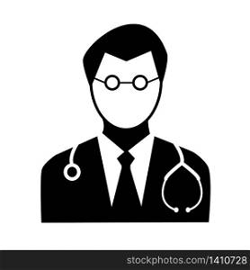 medical doctor icon on white background. flat style. doctor icon for your web site design, logo, app, UI. male health care physician with stethoscope symbol. man doctor sign.