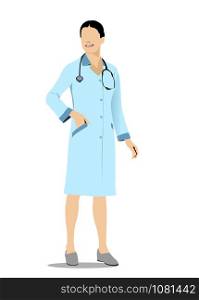 Medical doctor, stethoscope. Vector illustration