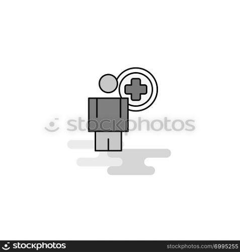 Medical doctor Web Icon. Flat Line Filled Gray Icon Vector