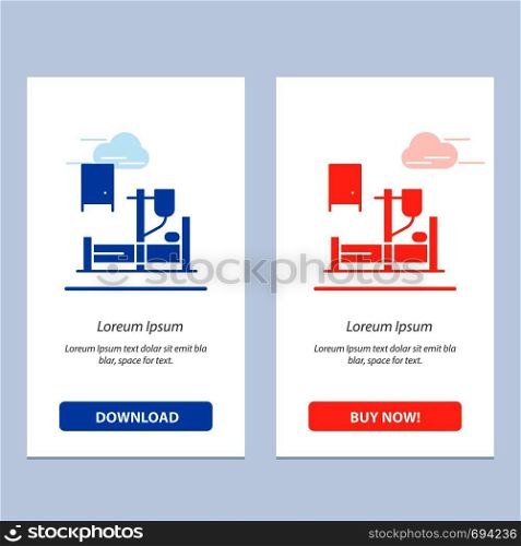 Medical, Drip, Medicine, Hospital Blue and Red Download and Buy Now web Widget Card Template