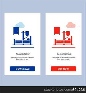 Medical, Drip, Medicine, Hospital Blue and Red Download and Buy Now web Widget Card Template