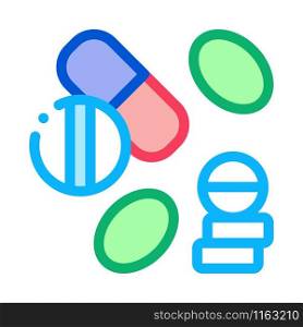 Medical Drug Pill Icon Vector. Outline Medical Drug Pill Sign. Isolated Contour Symbol Illustration. Medical Drug Pill Icon Vector Outline Illustration