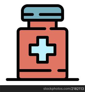 Medical drugs icon. Outline medical drugs vector icon color flat isolated. Medical drugs icon color outline vector