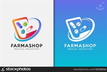 Medical Drugstore Logo Design with Modern Style Concept. Graphic Design Element.
