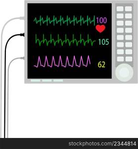 Medical electro cardio graph icon on white background. Electrocardiograph symbol. Medical device sign. flat style.