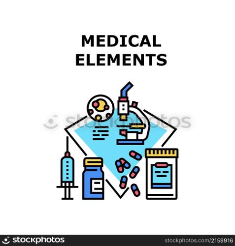 Medical elements background. medicine science. health design. abstract doctor. digital pharmacy vector concept color illustration. Medical elements icon vector illustration