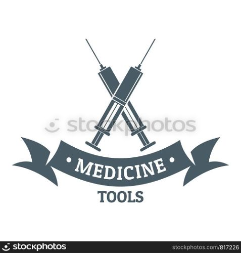 Medical equipment logo. Gray monochrome illustration of medical equipment vector logo for web. Medical equipment logo, gray monochrome style