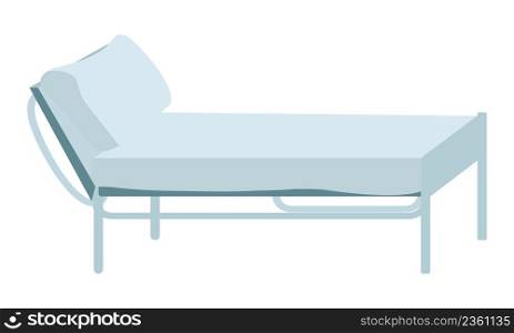 Medical exam table semi flat color vector object. Full sized item on white. Hospital table. Furniture for health care facility simple cartoon style illustration for web graphic design and animation. Medical exam table semi flat color vector object