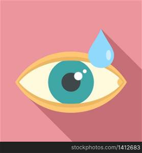 Medical eye drop icon. Flat illustration of medical eye drop vector icon for web design. Medical eye drop icon, flat style