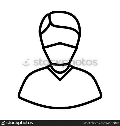 Medical Face Mask Icon. Bold outline design with editable stroke width. Vector Illustration.