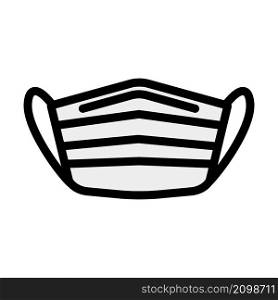 Medical Face Mask Icon. Editable Bold Outline With Color Fill Design. Vector Illustration.