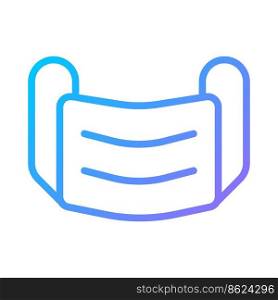 Medical face mask pixel perfect gradient linear vector icon. Respiratory protection. Pandemic prevention measures. Thin line color symbol. Modern style pictogram. Vector isolated outline drawing. Medical face mask pixel perfect gradient linear vector icon