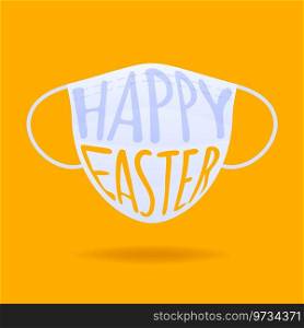 Medical face mask with text happy easter Vector Image